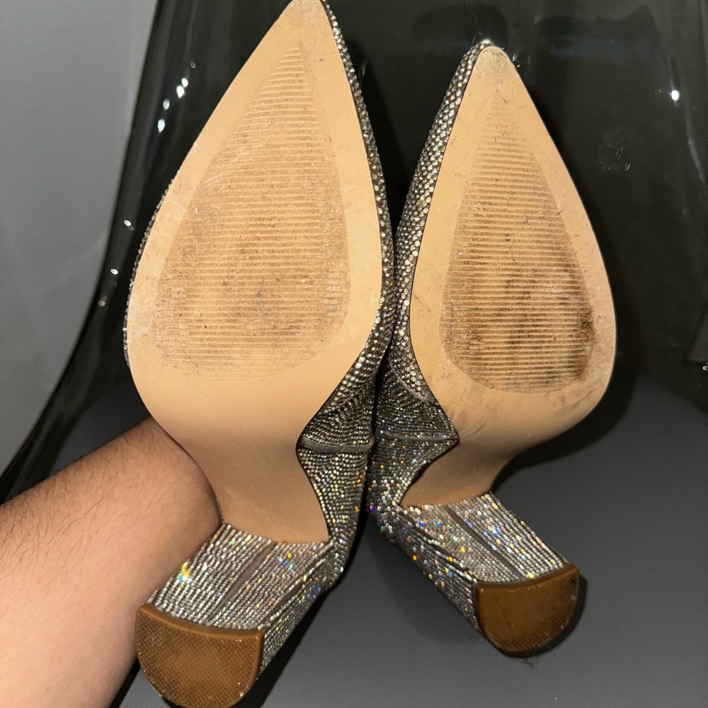 Silver Rhinestone Ankle Boots - Picture 3 of 6
